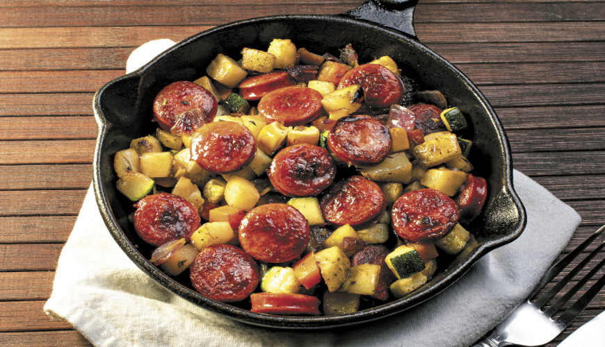 Papas rústicas con chorizo